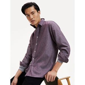 Tommy Hilfiger pánská fialová flanelová košile